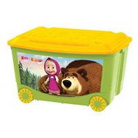 Ящик для игрушек на колесах Маша и медведь, Бытпласт