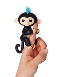 Интерактивная обезьянка Финн (черная),Fingerlings Happy monkey, 12 см