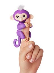 Интерактивная обезьянка Миа (фиолетовая),Fingerlings Happy monkey, 12 см