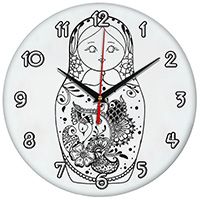 Часы раскраска Матрешка, Эврика
