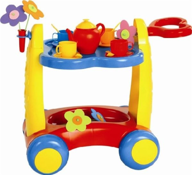 Сервировочный игровой столик на колесах, 20 предметов, GOWI