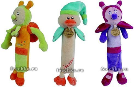 Мягконабивная развивающая игрушка-пищалка в ассортименте, Doudou et Compagnie