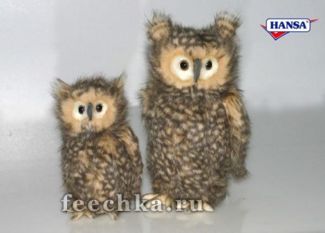 Мягкая игрушка Сова (голова поворачивается) 34 см, HANSA