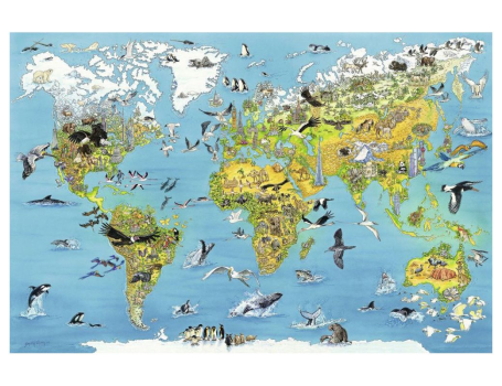 Пазл Карта мира с животными, Ravensburger