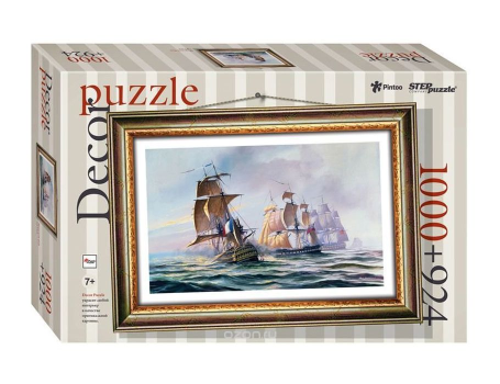 Пластиковый пазл с рамкой Морской бой 1000 эл., Step Puzzle