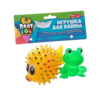 Игровой набор для купания, морской еж, лягушка, 2 шт., Bondibon
