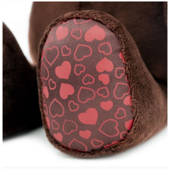 Медведь Choco сидячий в ушанке, 30 см