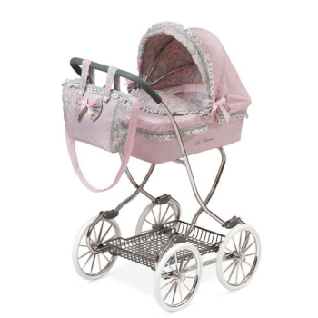 Коляска с сумкой и зонтом, Романтик, розовая, 90см, DeCuevas Toys