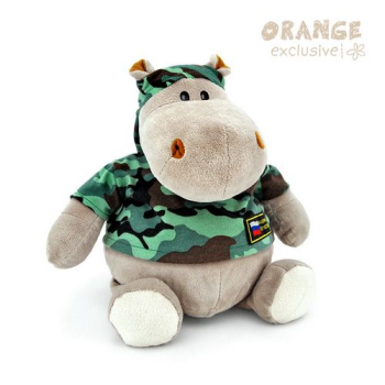 Мягкая игрушка Бегемот Военный 20 см, Orange Exclusive