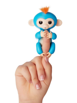 Интерактивная обезьянка Борис (синяя),Fingerlings Happy monkey, 12 см