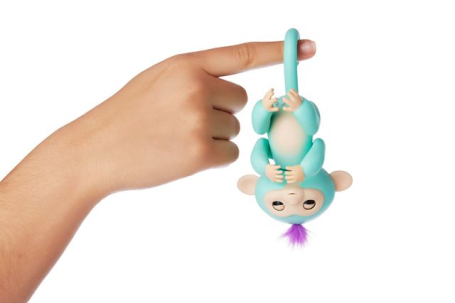 Интерактивная обезьянка Зоя (зеленая),Fingerlings Happy monkey, 12 см