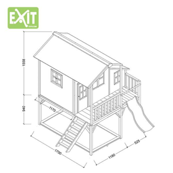 Игровой дом с горкой красный, Exit