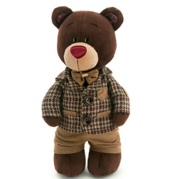 Мягкая игрушка Медведь Choco стоячий в клетчатом пиджаке 25 см, Orange Toys