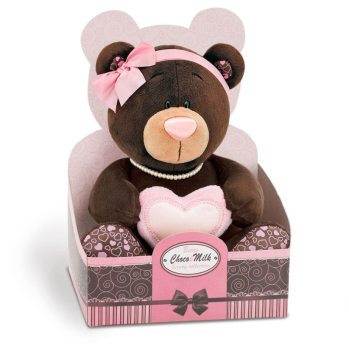 Мягкая игрушка Медведь Milk с сердцем, 30 см