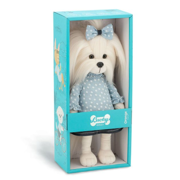 Мягкая игрушка собачка Lucky Mimi Джинсовое лето, 25 см, Orange Toys