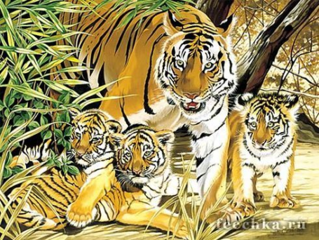 Набор для раскрашивания Тигр и тигрята