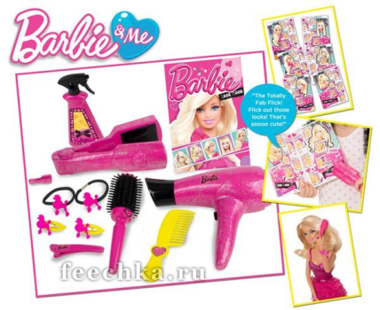 Набор Barbie для ухода за волосами + журнал