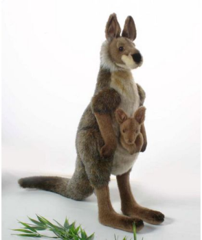 Мягкая игрушка кенгуру с кенгуренком, HANSA