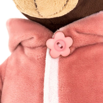 Мягкая игрушка Медведь-девочка Milk стоячая в пальто, 35 см