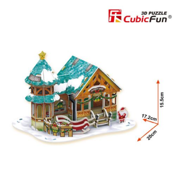 Объемный пазл Рождественский домик 3 (с подсветкой), CubicFun