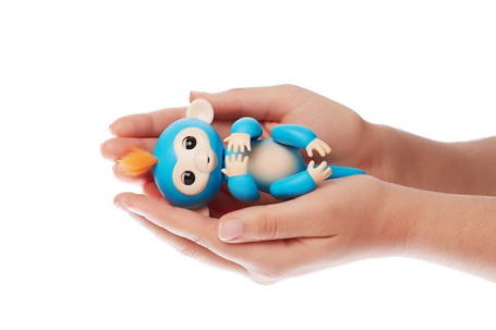 Интерактивная обезьянка Борис (синяя),Fingerlings Happy monkey, 12 см