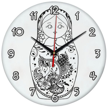 Часы раскраска Матрешка, Эврика