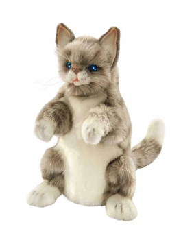 Кот жаккардовый, игрушка на руку 28 см, Hansa