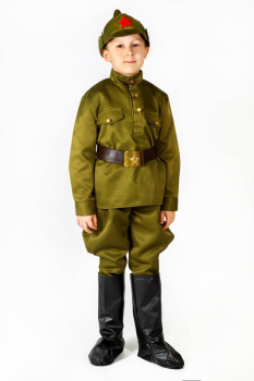 Карнавальный костюм СОЛДАТ в галифе ЛЮКС, на рост 140-152, 8-10 лет, Бока
